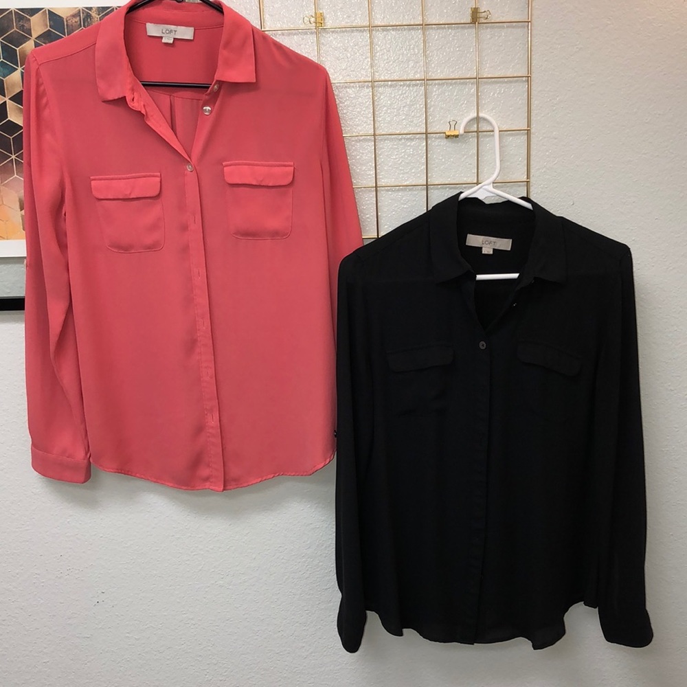 2 for $10! Black & salmon portfolio shirts